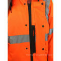 Производство одежды для светоотражающей безопасности HI VIS Водонепроницаемые зимние теплые куртки с хлопчатобумажной лайнером